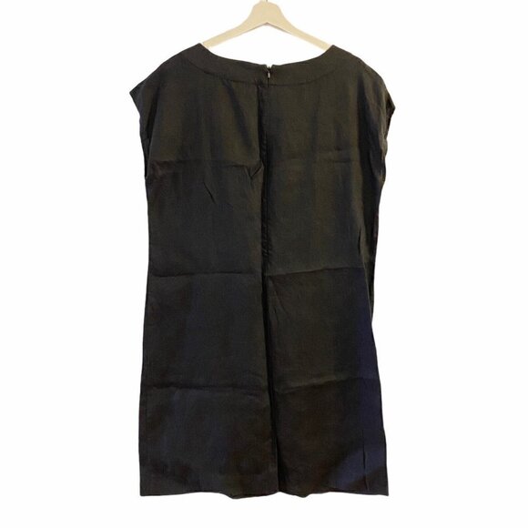 J. Jill Love Linen Shift Mini Dress Black Women's Size Medium Missy - Picture 3 of 7